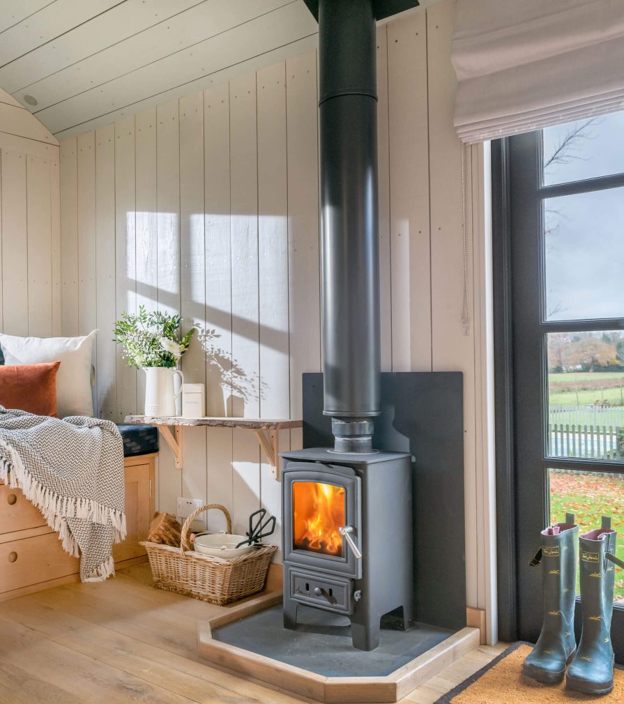 Log Burner In New Forest Shepherds Huts